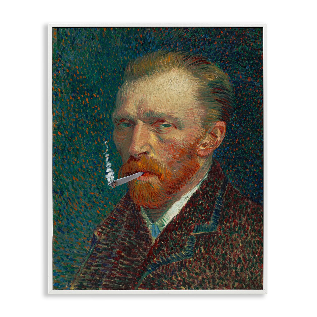 Stupell Industries Van Gogh Portrait with Smoke Framed Giclee, design by Masters Redux